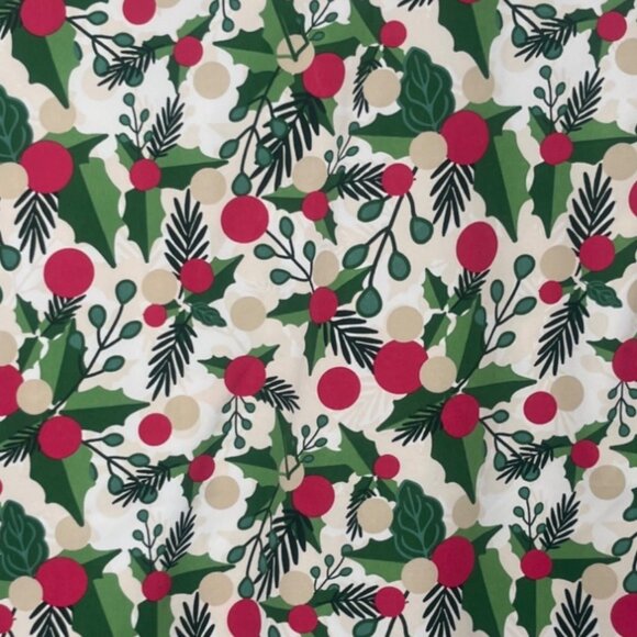 Cassandra O Holiday Print Scrub Top Shirt Womens Medium Red Green New - Picture 5 of 10